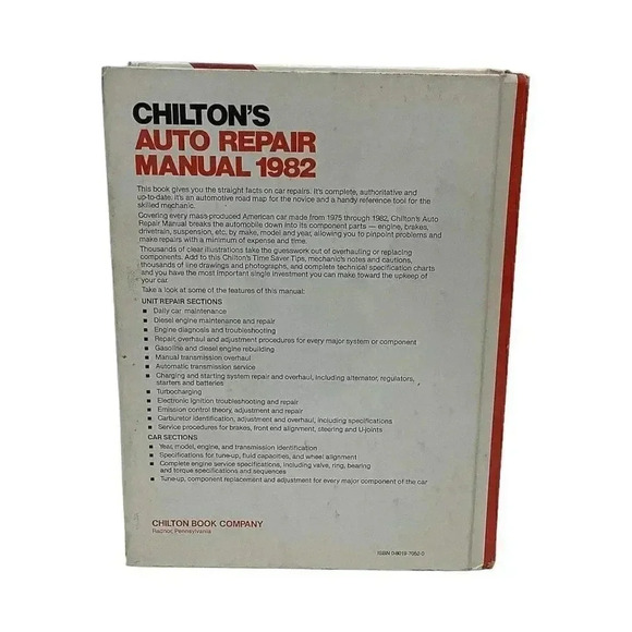 Vintage 1982 Chilton's Auto Repair Manual American Cars 1975 - 1982 Hardcover - Picture 9 of 12